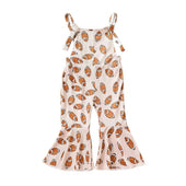 Football Flared Toddler Jumpsuit Beige 9-12 M