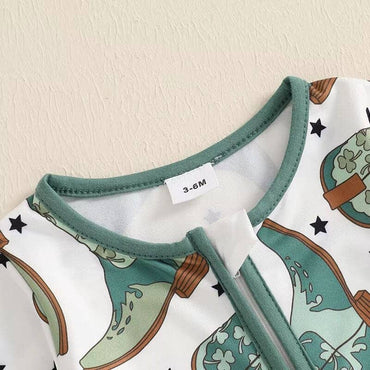 St. Patrick's Day Cowboy Zipped Baby Jumpsuit
