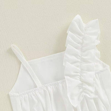 White Crop Top Striped Shorts Toddler Set