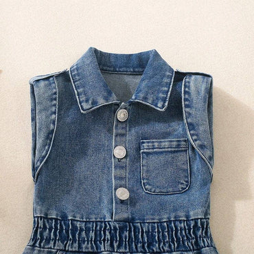 Sleeveless Denim Toddler Romper