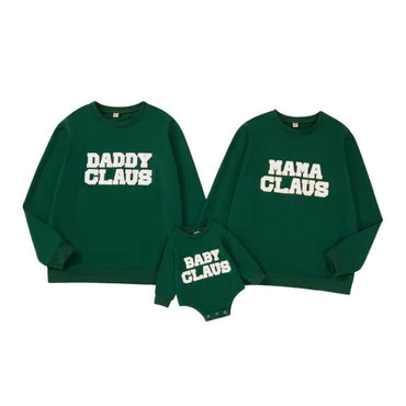 Claus Family Christmas Matching Sweatshirt Green 0-3 M
