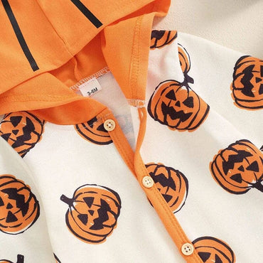 Long Sleeve Hooded Halloween Baby Jumpsuit