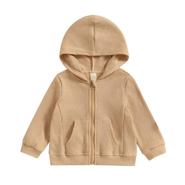 Solid Zip-Up Toddler Hoodie Khaki 12-18 M