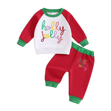 Long Sleeve Holly Jolly Baby Set Red 3-6 M