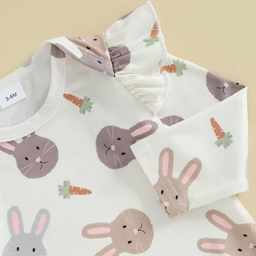 Long Sleeve Little Bunny Skirt Baby Set