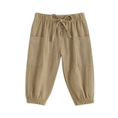 Solid Pockets Toddler Pants Khaki 9-12 M