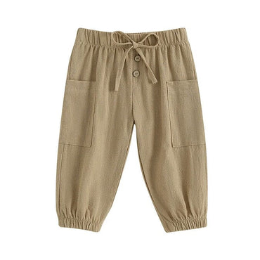 Solid Pockets Toddler Pants Khaki 9-12 M