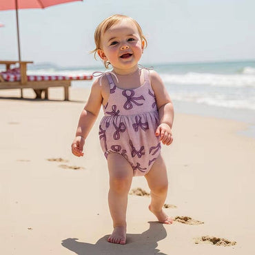 Tie Straps Bows Baby Romper