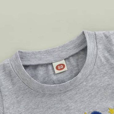 Short Sleeve Birthday Rocket Baby Romper