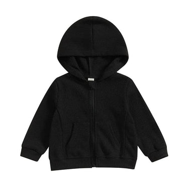 Solid Zip-Up Toddler Hoodie Black 12-18 M