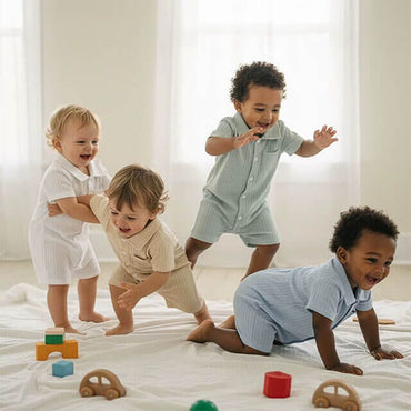 Short Sleeve Solid Collar Baby Romper