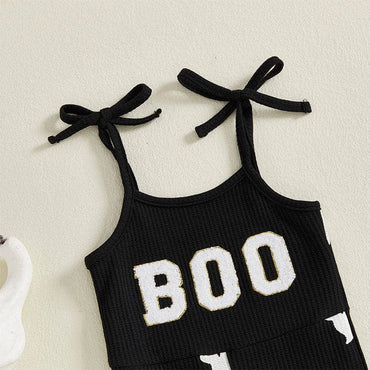 Boo Ghost Halloween Flared Toddler Jumpsuit
