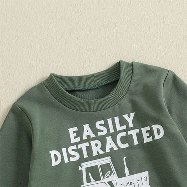 Long Sleeve Tractor Distraction Toddler Set