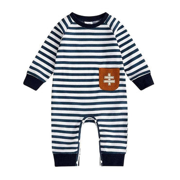 Long Sleeve Striped Baby Jumpsuit