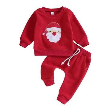 Long Sleeve Red Santa Baby Set