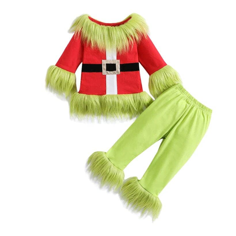 Toddler Girl Christmas Grinch 2-Piece Outfit Set – The Trendy Toddlers