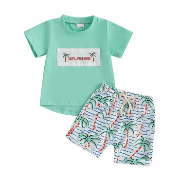 Short Sleeve Tropical Vibes Toddler Set Green 9-12 M
