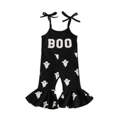 Boo Ghost Halloween Flared Toddler Jumpsuit