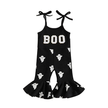 Boo Ghost Halloween Flared Toddler Jumpsuit