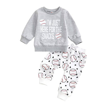 Long Sleeve Baseball Snacks Baby Set