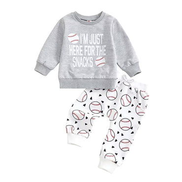 Long Sleeve Baseball Snacks Baby Set