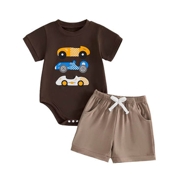 Short Sleeve Race Cars Baby Set