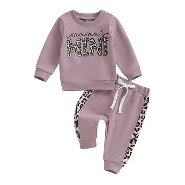 Mama's Mini Leopard Baby Set Purple 3-6 M
