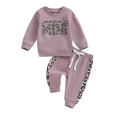 Mama's Mini Leopard Baby Set Purple 3-6 M