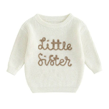 Little Sister Knitted Baby Sweater White 0-3 M