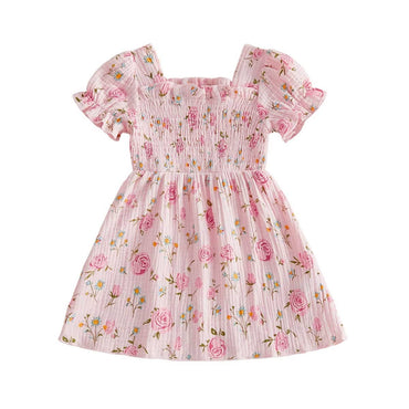 Puff Sleeve Floral Toddler Dress