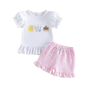Puff Sleeve Sandcastle Ruffled Toddler Set Sets The Trendy Toddlers