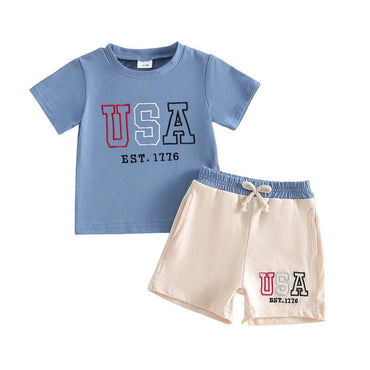 Short Sleeve Independence Day Baby Set