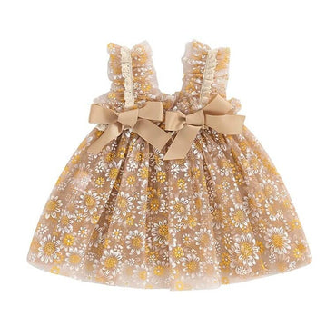 Floral Lace Bows Toddler Dress