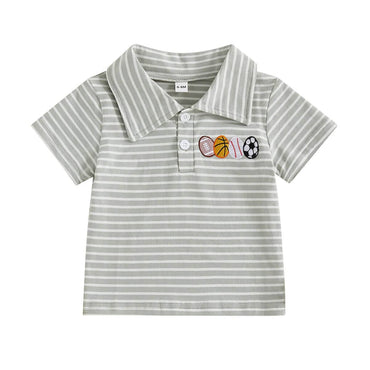 Sport Striped Toddler Polo Shirt Green 3-6 M