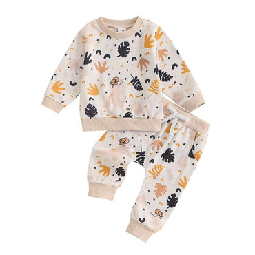 Long Sleeve Dino Leaves Baby Set