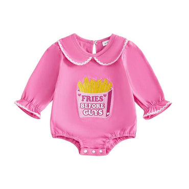 Fries Before Guys Collar Baby Romper