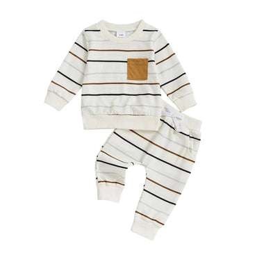 Long Sleeve Striped Pocket Baby Set
