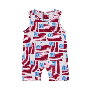 Sleeveless 4th of July Baby Jumpsuit