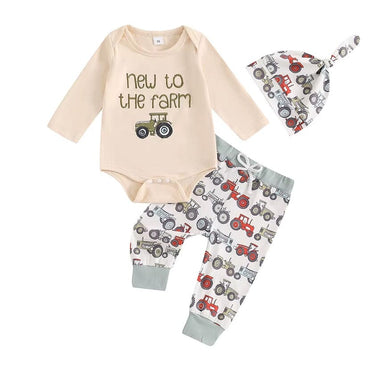 Long Sleeve New To The Farm Baby Set