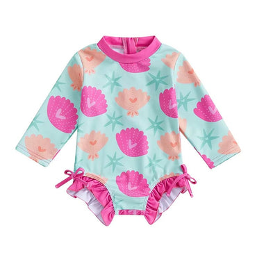Long Sleeve Seashell Baby Swimsuit