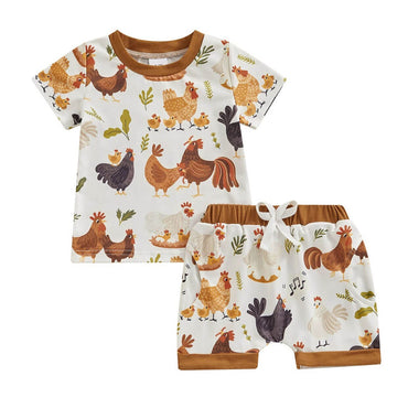 Short Sleeve Farm Baby Set