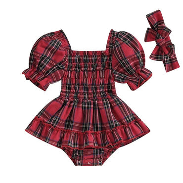 Christmas Plaid Baby Romper