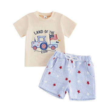 Short Sleeve Land Of The Free Baby Set