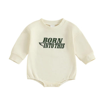 Born Into This Baby Bodysuit Beige 0-3 M