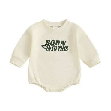 Born Into This Baby Bodysuit Beige 0-3 M
