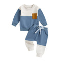 Color Block Pocket Baby Set Blue 3-6 M 