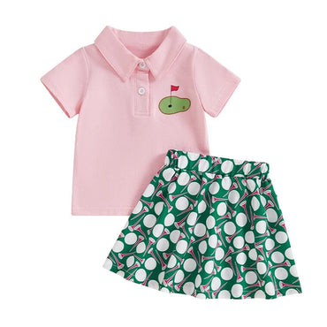 Pink Polo Golf Toddler Set
