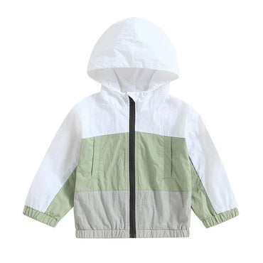 Color Block Hooded Toddler Jacket Green 12-18 M