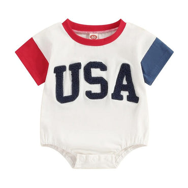 Short Sleeve USA Baby Bodysuit