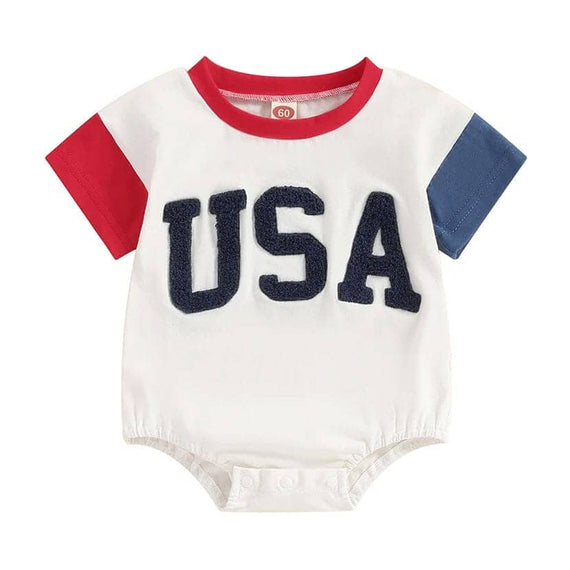 Short Sleeve USA Baby Bodysuit